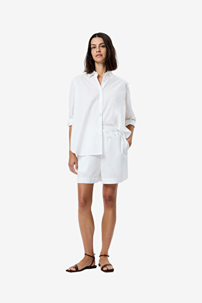French Connection Women's Summer White Rhodes Poplin Drawstring Shorts