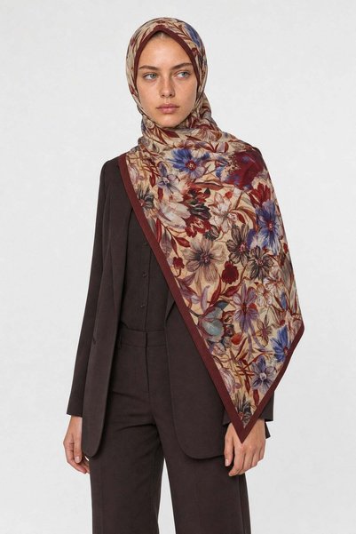 Mooncorn Botanic Pattern Hebei Silk Shawl