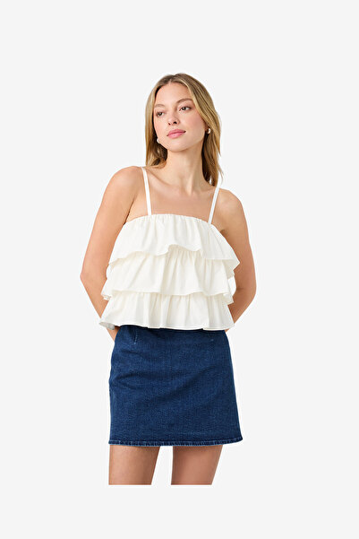 French Connection Women's Porc Crm Aimee Cotton Strapless Top
