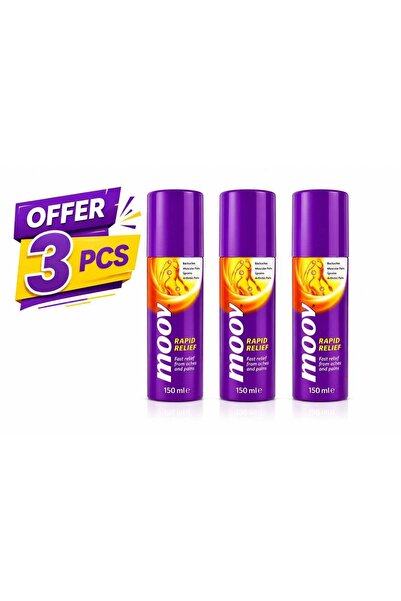 Moov Rapid Relief Pain Spray for Backache, Muscle & Joint Pain, 150ml, Pack of 3
