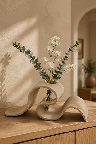 morbella Modern Pinterest Tasarım Dekoratif Vazo 3D Baskı PLA Kuru Çiçeklik S...
