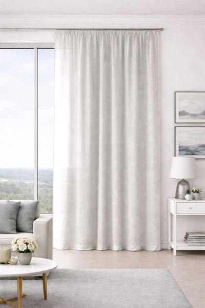 Premier Home Orion White Custom Size Tulle Curtain 180X260 Without Pleats