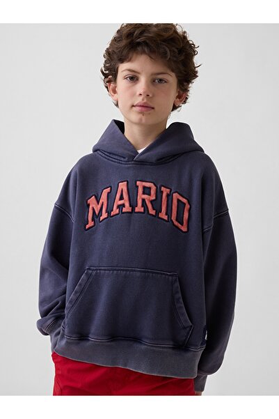 GAP Erkek Çocuk Lacivert Süper Mario VintageSoft Sweatshirt