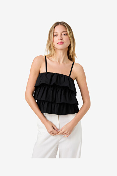 French Connection Women's Black Aimee Cotton Strapless Top