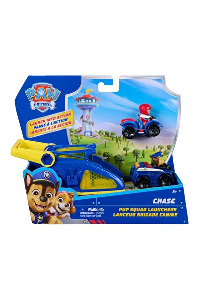 Spinmaster PATRULA CATELUSILOR SET FIGURINA CHASE SI VEHICUL CU LANSATOR
