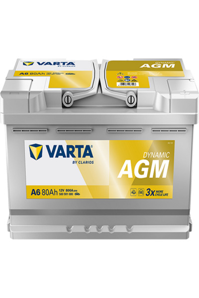 Varta A6 AGM 12V 80Ah 800A Start Stop Akü – Yeni Seri – 2026 2. Çeyrek Üretim