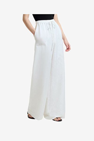 French Connection Women's Summer White Cooper Linen Wide Leg Pants