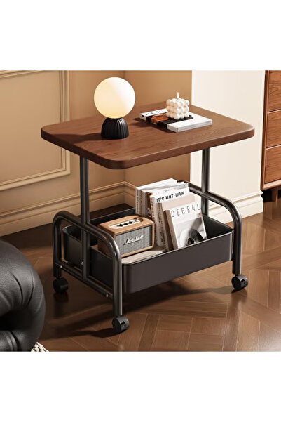 GGEROU Rolling End Table, Coffee Table with Storage Organizer Cart, Modern Si...