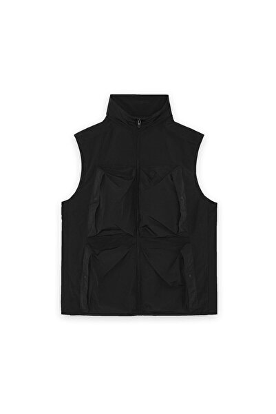 Lyle & Scott Vestă cargo cu fermoar, buzunare multiple și guler înalt, regula...