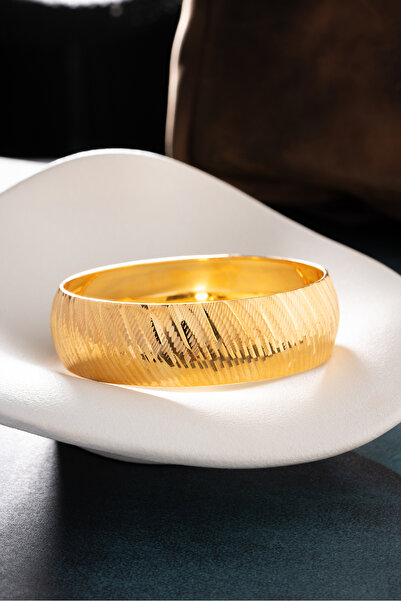 Silvano Jewelry 925 Ayar Gümüş 17.4 Gram Çizgili Şarnel Bilezik