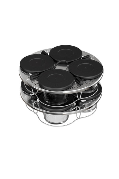 TEFAL Set de 8 recipiente de sticlă cu capac și suport XA6140E0, compatibil c...
