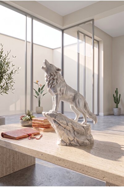 formera3d Kişiye Özel Dekoratif Uluyan Kurt Heykeli 3D Baskı Figür - Modern H...