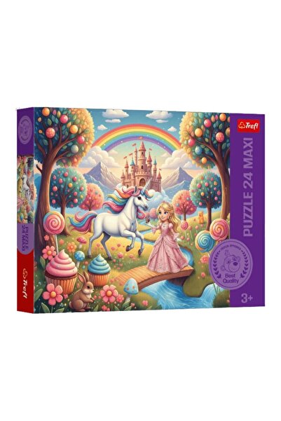 Trefl PUZZLE 24 MAXI PRINTESA SI UNICORN