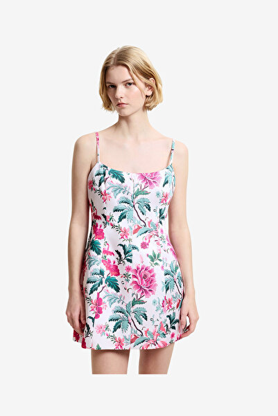 French Connection Women's York Satin Pink Floral Print Mini Dress