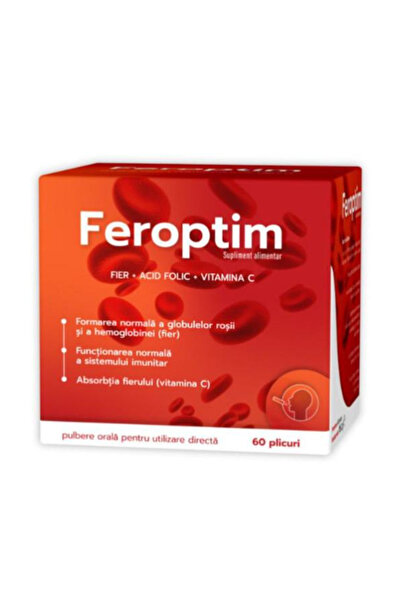 Zdrovit Feroptim Fier, Acid Folic, Vitamina C - Zdrovit, 60 plicuri