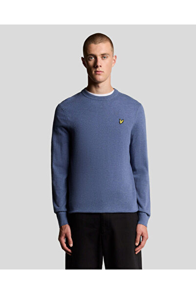 Lyle & Scott Pulover din bumbac cu guler rotund și logo brodat, regular fit