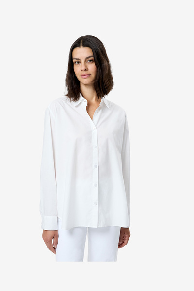 French Connection Women's Summer White Rhodes Poplin Button Down Shirt