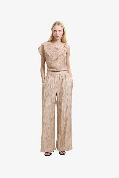 French Connection Women's Warm Neutral Novie Crinkle Trouser