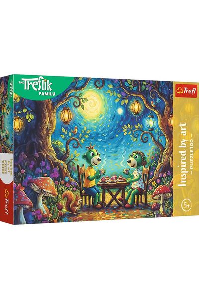 Trefl PUZZLE 100 FAMILIA TREFLIK INSPIRAT DE ARTA INTALNIRE INTR-O CAFENEA