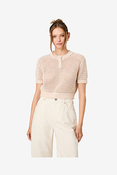 French Connection Women's Seashell Teddy All Over Knit Ss Top