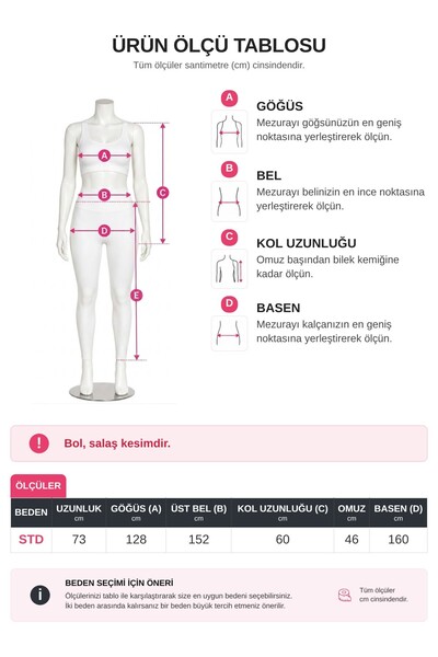 MODAQU Çizgili Astarlı Oversize İnce Vual Hakim Yaka Tunik - Gül Kurusu