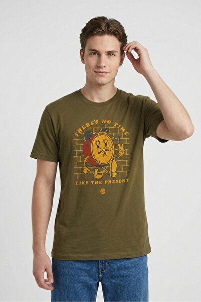 Stance Men Crew Neck Short Sleeve Graphic Print T-Shirt, Olive