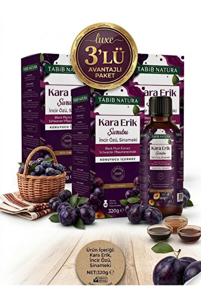 aleyna baharat Kara Erik Şurubu İncir özü ve Sinameki İçerikli Şurub 320 gr- 3 adet (Katkısız & Vegan)