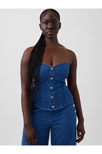 GAP Kadın Mavi × HFR Denim Korse Bluz by Atelier Ndigo