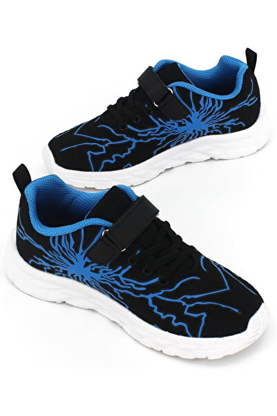 OEM Children's sports footwear, breathable, non-slip sneakers, blue/black 32