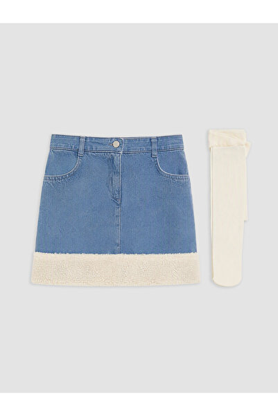 LC Waikiki I Beli Corded Girl's Jean Skirt and Pantyhose from Freezen Store