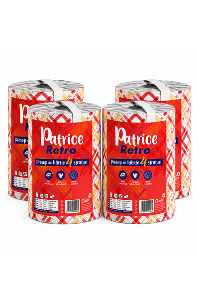 Patrice Retro prosop 4 straturi, set 4 buc.