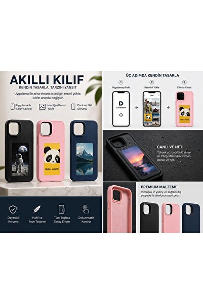 onestophube ✨ SmartCase Premium – Uygulama Kontrollü Kişiselleştirilebilir Ak...