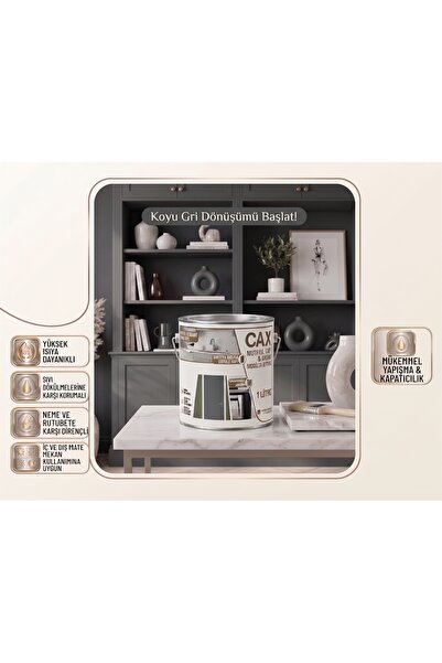 caxcolors CAX Çok Amaçlı Boya 1 Litre - Mutfak Dolabı Mobilya & Fayans Boyası...