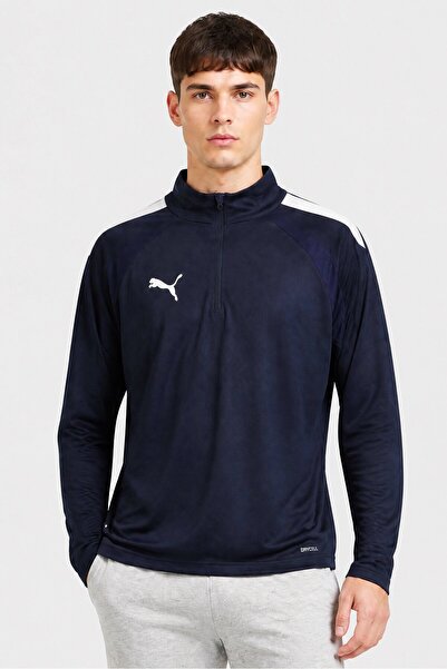 Puma Men Sportswear Fit Half Zip Long Sleeve Football Sweatshirt, Navy