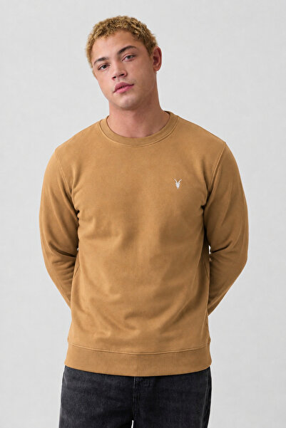 COMBİNE MİCHAİL Karamel Oversize Cotton Men's Sweatshirt