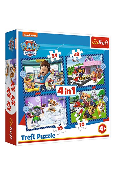Trefl PUZZLE 4IN1 PATRULA CATELUSILOR ACTIVITATILE ZILNICE ALE ECHIPEI