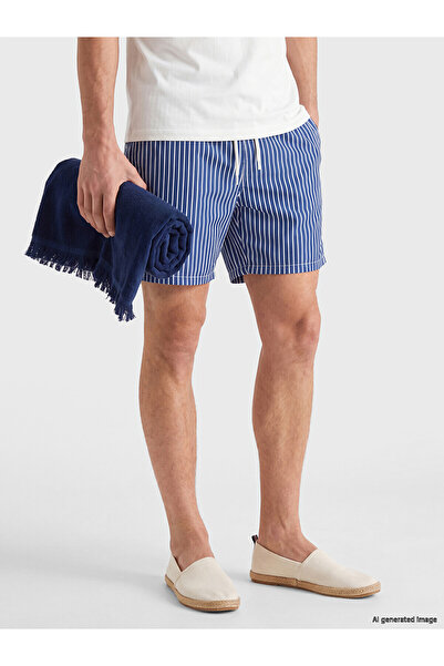 LC Waikiki Nevavm Short Length Striped Men's Swim Shorts with Difference