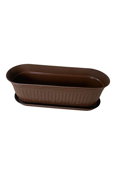 OEM Jardiniera din plastic Balcony, interior / exterior, ovala, bronz, 58 x 1...