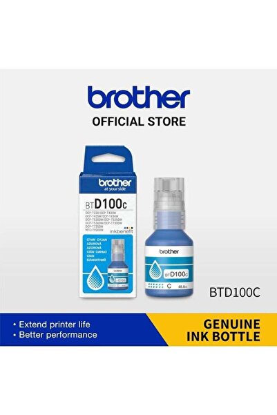Brother زجاجة حبر BTD100C عالية الإنتاجية للغاية باللون السماوي لطابعات DCP-T730DW T830DW T930DW