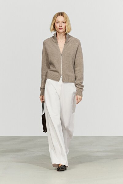 Massimo Dutti %100 kaşmir fermuarlı triko hırka