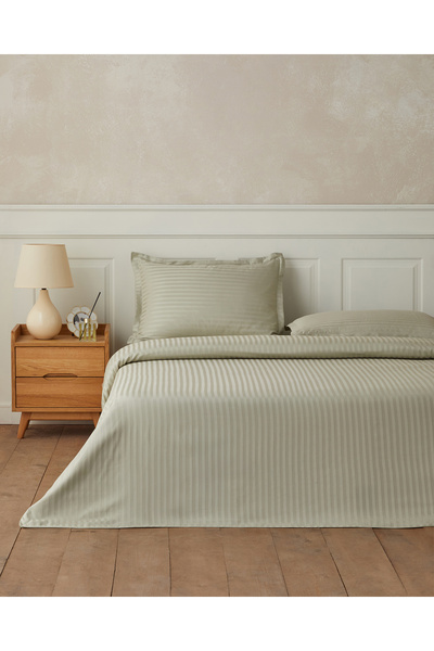 English Home Maren Line Çarşaflı Çift Kişilik Nevresim Takımı 200x220 cm Yeşil
