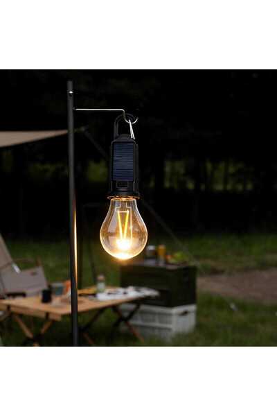 OEM Lampa solara LED Hoff, bec portabil, plastic, H 18.5 cm, negru, exterior