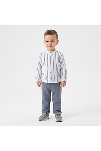 ebebek Hello Baby HelloBaby Erkek Bebek Çizgili Düğmeli Gömlek Yaka Long Slee...