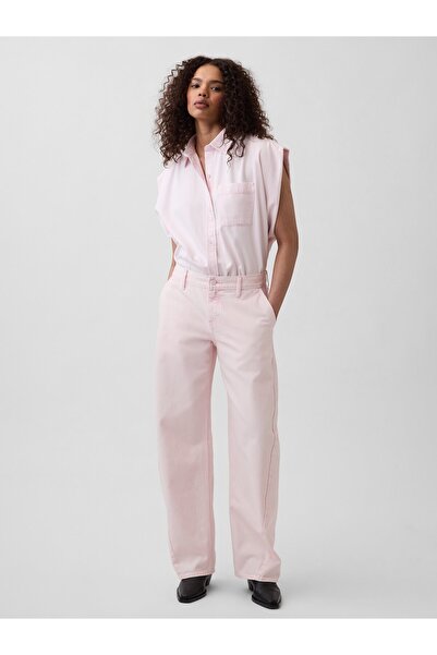 GAP Kadın Açık Pembe × HFR Low Rise Pink Baggy Barrel Jean Pantolon by Nicole...