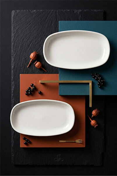 rinart 12-Pack Valencia Oval Kayık Plate 16cm Cream