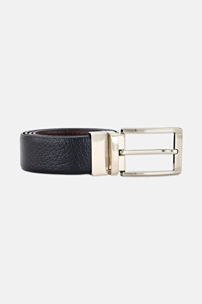 Nautica Jeans Men Genuine Leather Formal Reversible Belt, Black