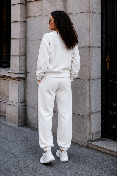 Camenta Pantaloni de trening jogger pentru femei, cu 3 fire, fără cusături, cu elastic la picior