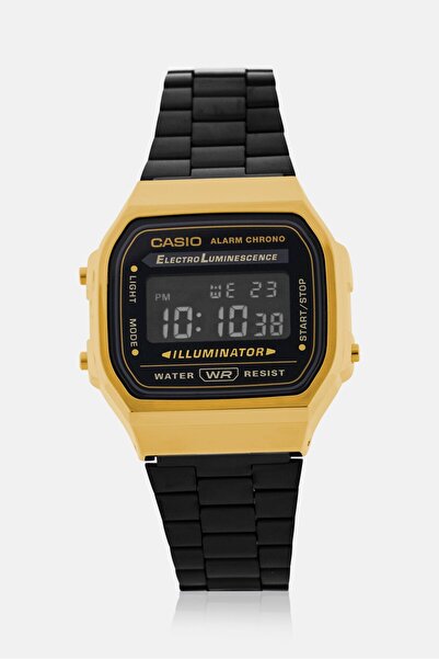 Casio Men A168WEGB-1BDF Digital Stainless Steel Watch 38 mm, Black