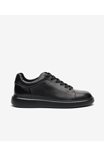 Greyder Erkek Siyah Hakiki Deri Sneaker Ayakkabı 6K1UA19770