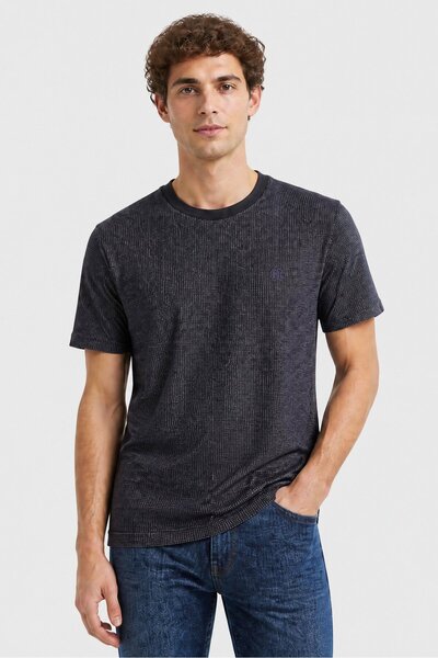 Nautica Jeans Co Men Crew Neck Short Sleeve Micro Dot Print T-Shirt, Navy
